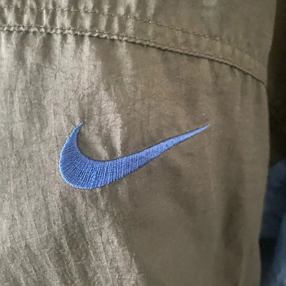 Rare Vintage Nike Jacket Men’s Large 90s Big Center Swoosh Zip Blue Windbreaker - Picture 12 of 16